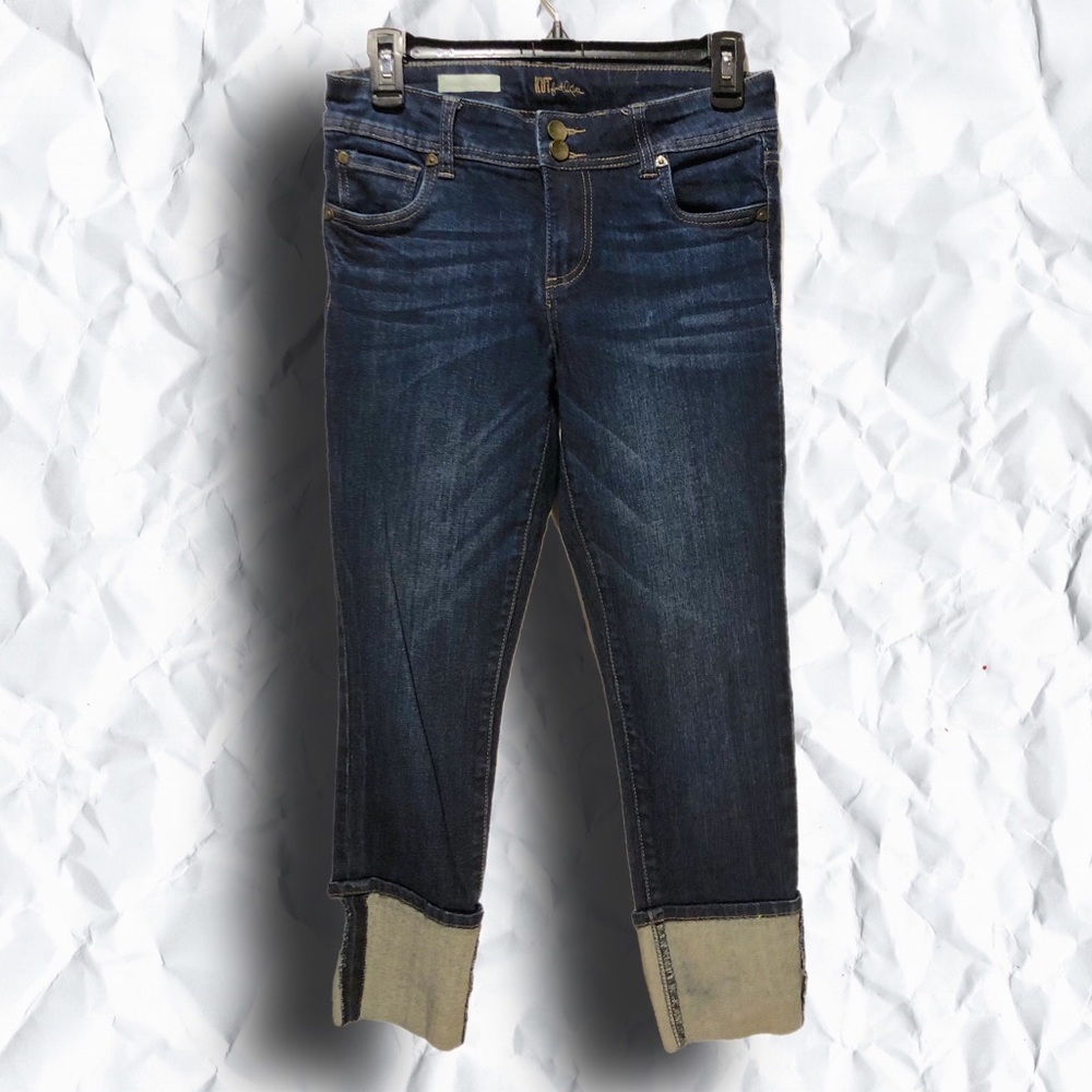 Kut From The Kloth Cameron Straight Leg Cropped Denim SZ 2